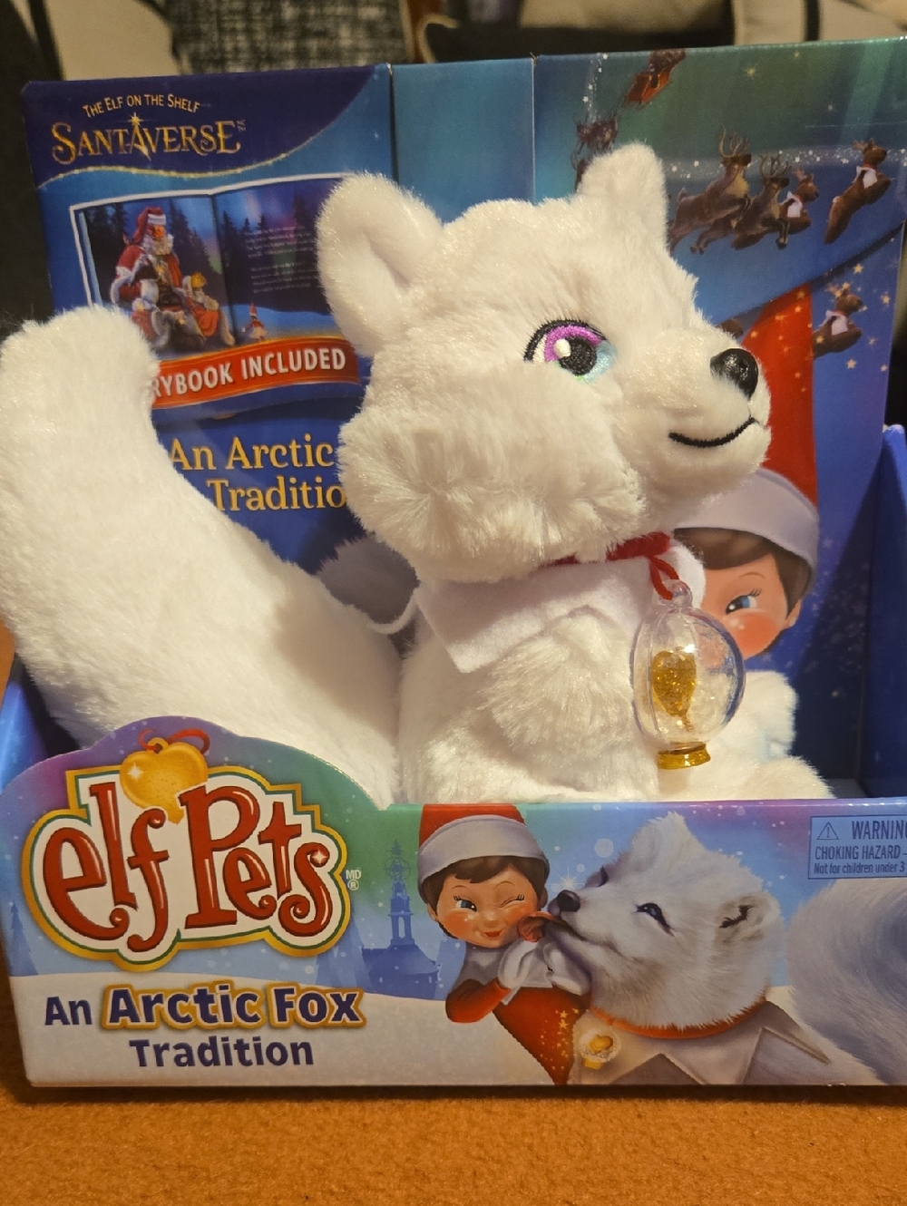 Elf Pets Arctic Fox Plush - White with Gold Accent